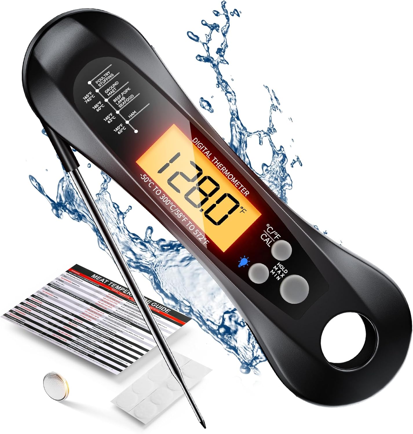 Camping Cooking Meat - Digital Meat Thermometer Waterproof IP67 with