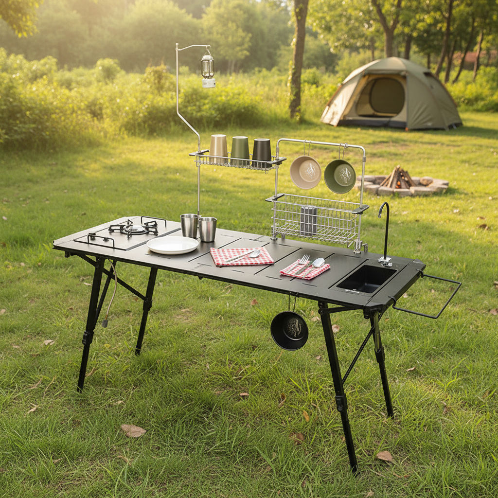 Camping Cooking Table - Portable Aluminum Alloy Igt Table Outdoor