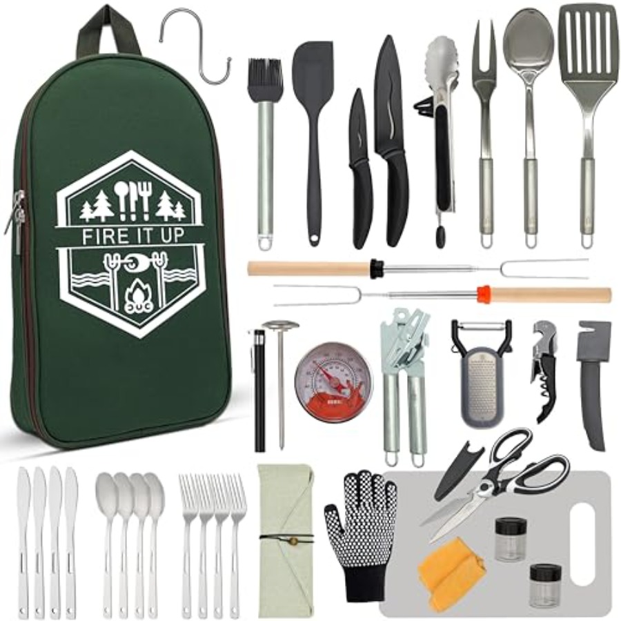 Camping Cooking Accessories Set - Grilling and Camping Cooking Utensils Set