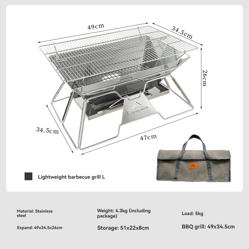 Camp Grill Portable Folding - CAMPINGMOON MT-3 Large Folding Portable Camping