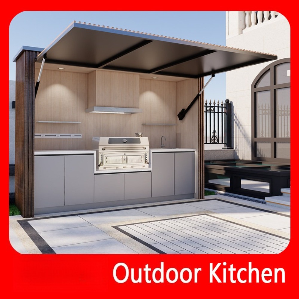 Camping Cooking Dining Set - Mobile Outdoor Kitchen Island Foldable BBQ