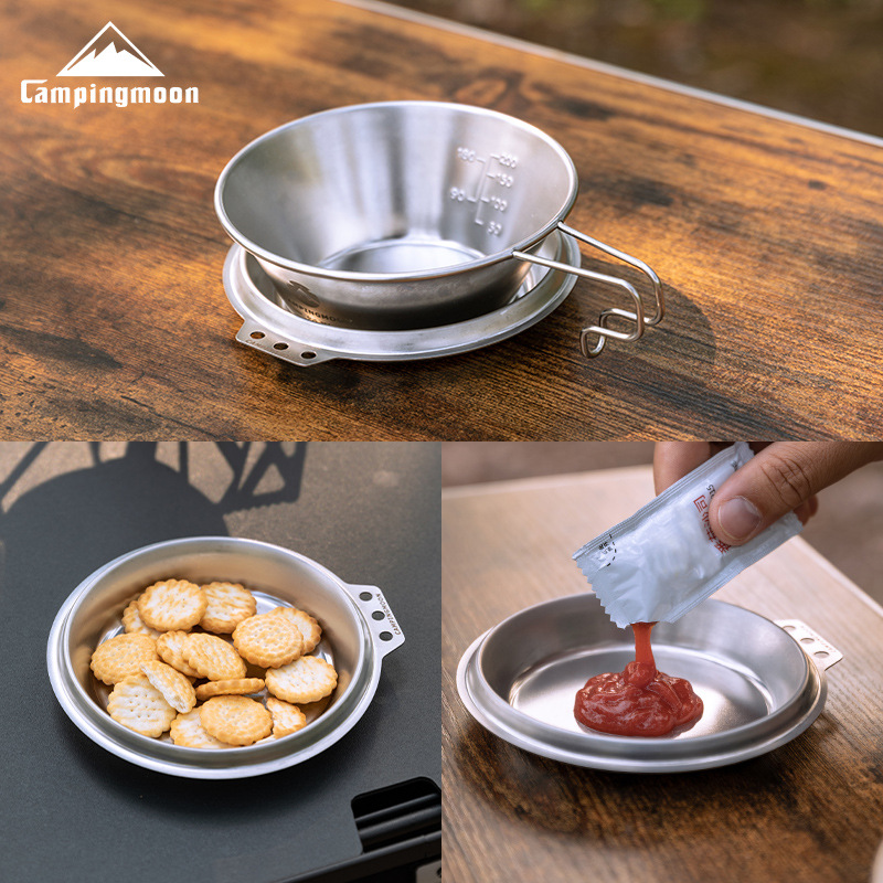 Camping Cooking Snow - CAMPINGMOON S-SD Thickened Stainless Steel Fry