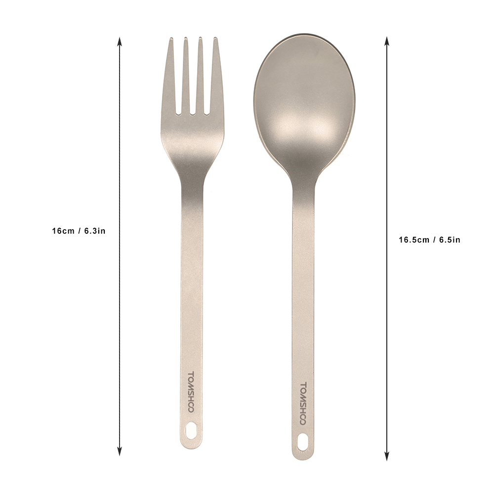 Camping Cooking Hardware - TOMSHOO Titanium Tableware Dinner Spoon Cutlery