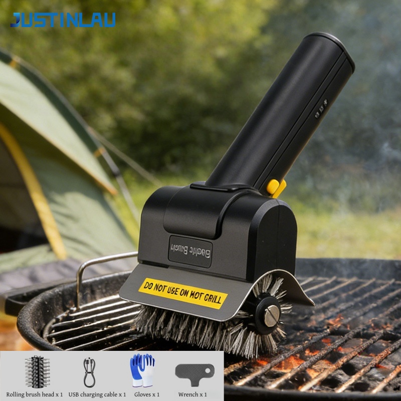 Camping Cooking Meat - JUSTINLAU Electric Grill Brush Dirt＆Grime Removal