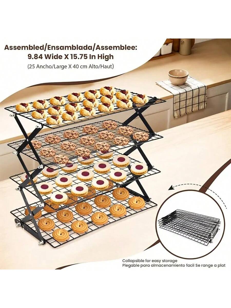 Camping Cooking Must Haves - 4-Tier Upgrade Foldable Outdoor Cooking Cooling