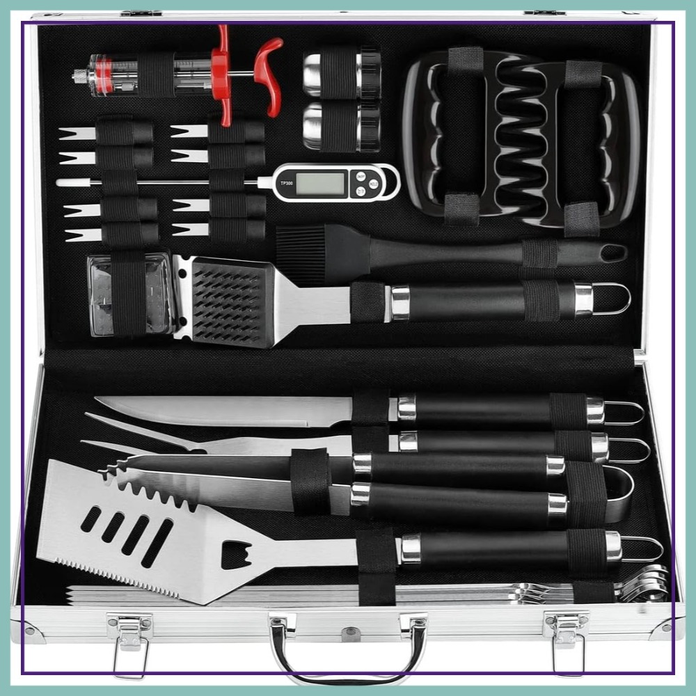 Meat Thermometer Camp - 26Pcs BBQ Grill Accessories Set in