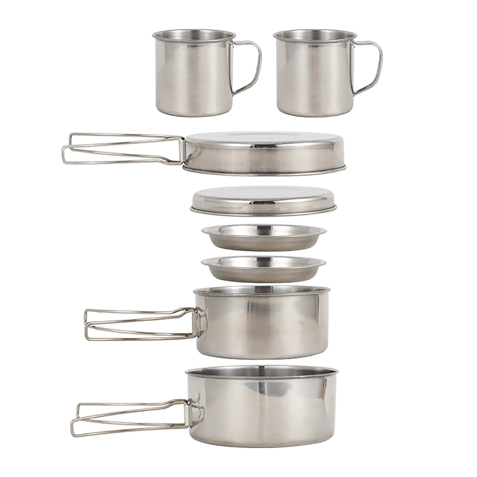 Camping Cooking Hardware - 8pcs/Set Camping Cookware Mess Kit Stainless