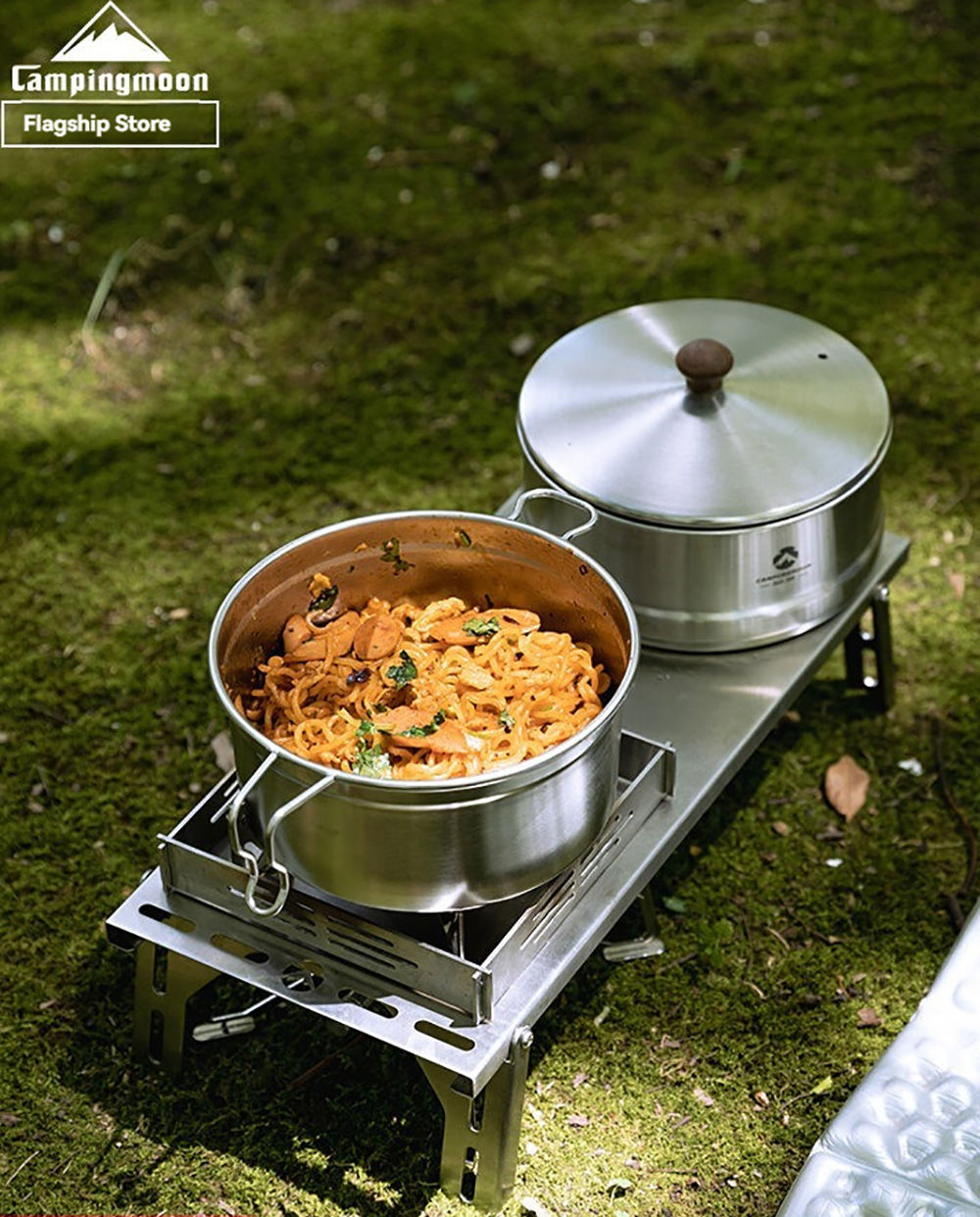 Camping Cooking Snow - CAMPINGMOON Hiking lightweight pot set for