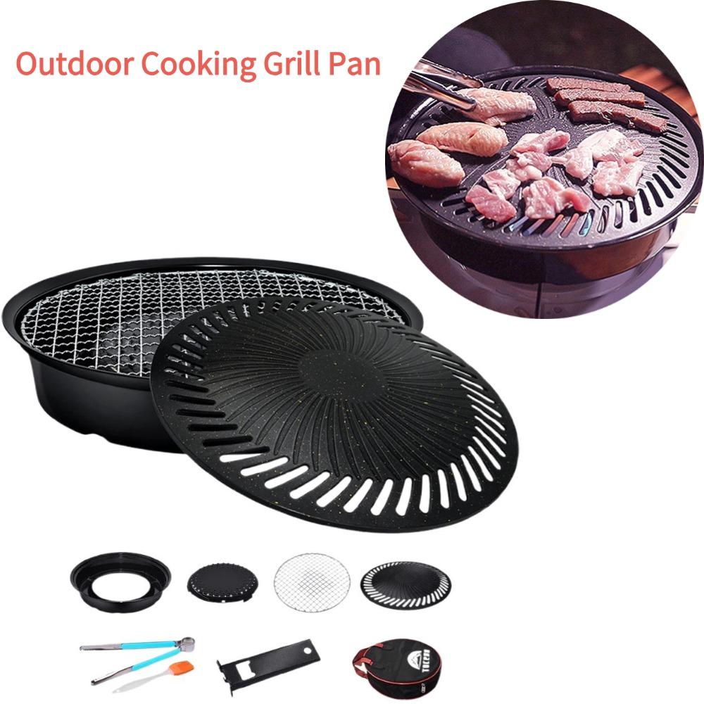 Camping Cooking Meat - Korean Smokeless Barbecue Grill Pan Gas