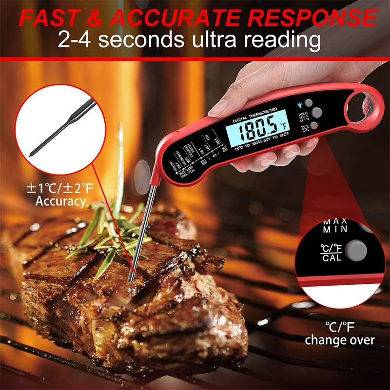 Camping Cooking Meat - Digital Meat Thermometer High Accuracy Instant