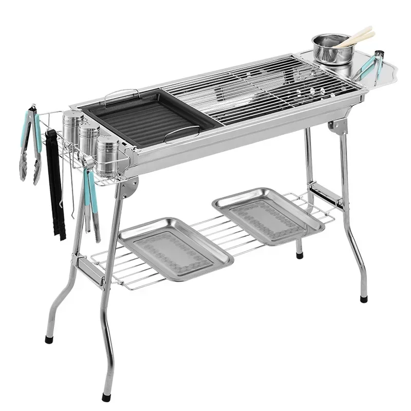 Camp Grill Portable Folding - Large Stainless Steel BBQ Grill Portable