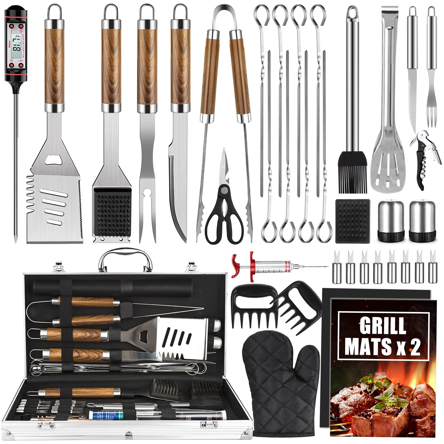 Camping Cooking Accessories Set - 38PCS BBQ Grill Accessories Set Stainless