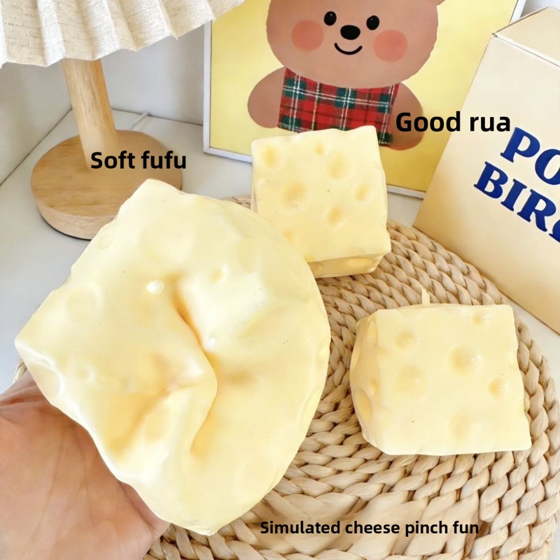 Fire Starter Cube - Cute Cheese Cube Stress Ball -
