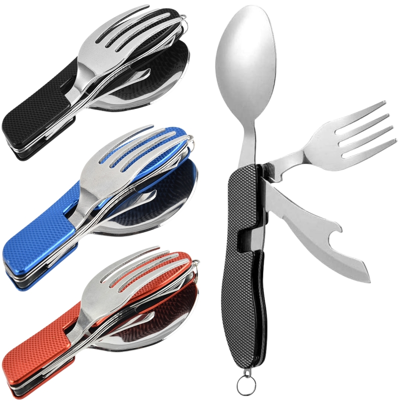 Camping Cooking And Cutlery Set - 4 in1 Foldable Camping Utensil Set