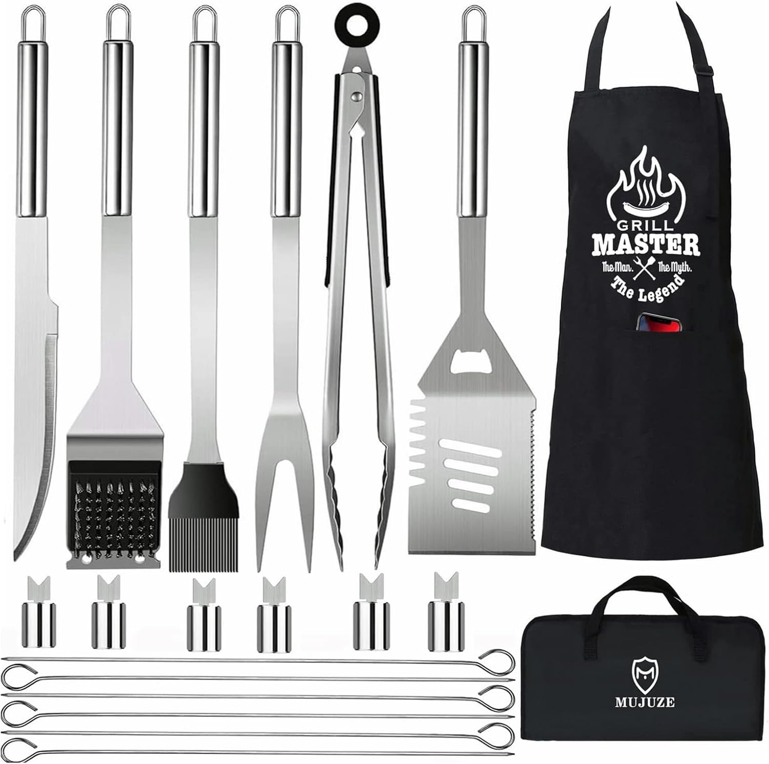 Camping Cooking Meat - Grill Set with Apron for Men,