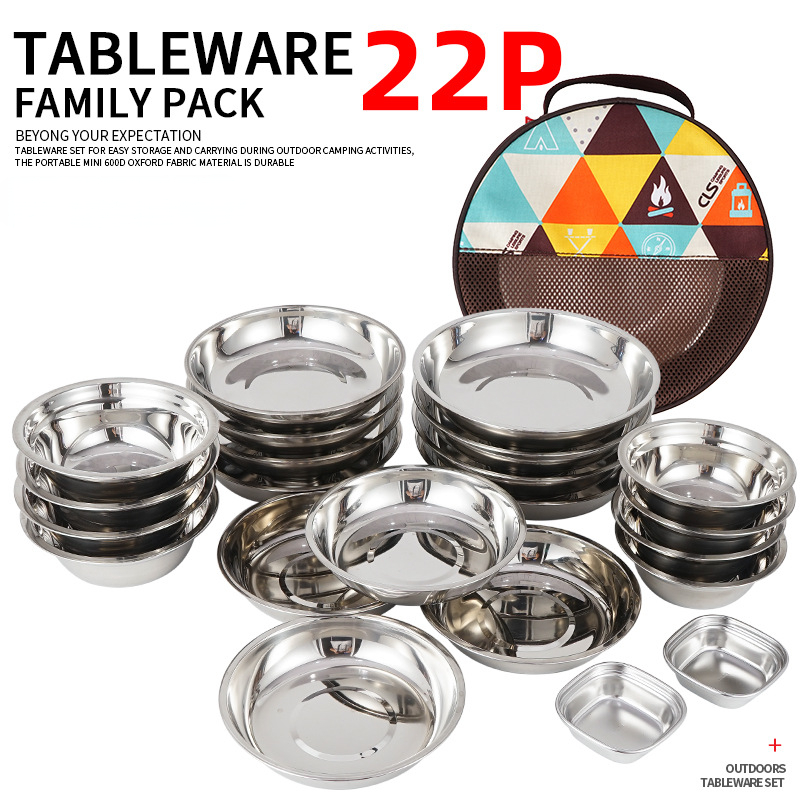 Camping Cooking Dining Set - CLS Outdoor Camping 22pcs Dining Plate