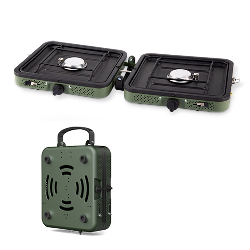 Camping Double Cooking Stove - Portable double burner cooker outdoor picnic