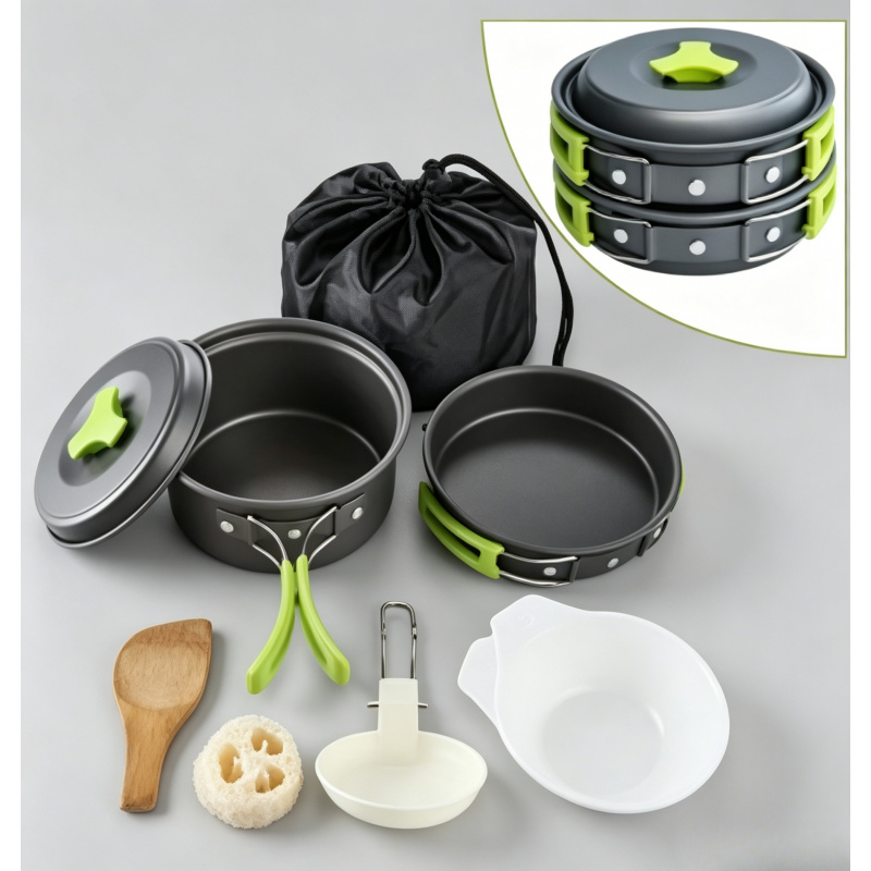 Camping Cooking Recipes - Portable Durable Camping Cookware Set Outdoor