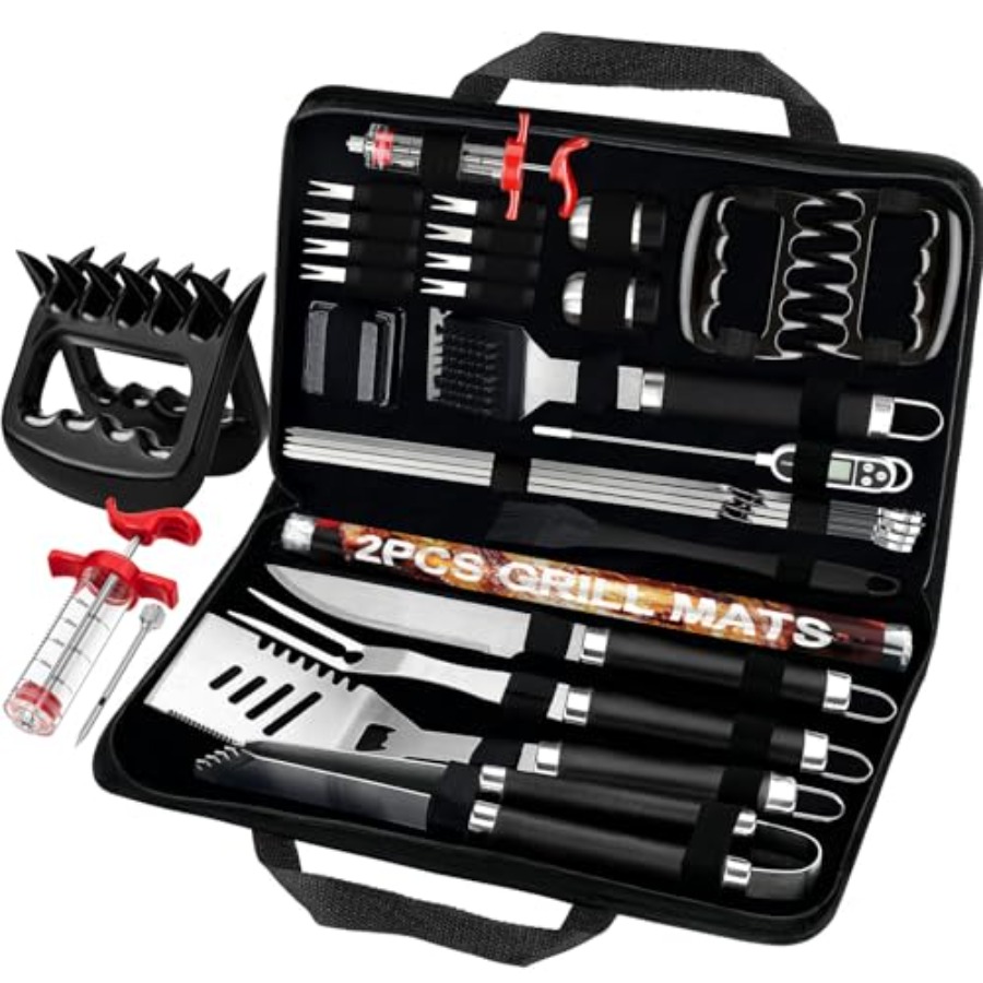 Meat Thermometer Camp - 28Pcs Grilling Accessories in Bag with