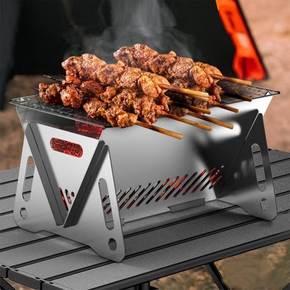 Camp Grill Portable Folding - Camping Barbecue Stove with Grill-Grid Portable