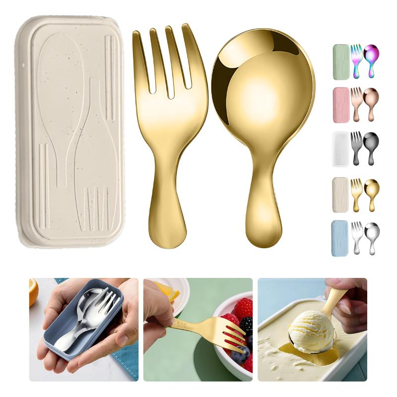 Camping Cooking Set - Stainless Steel Tableware Set Spoon Fork