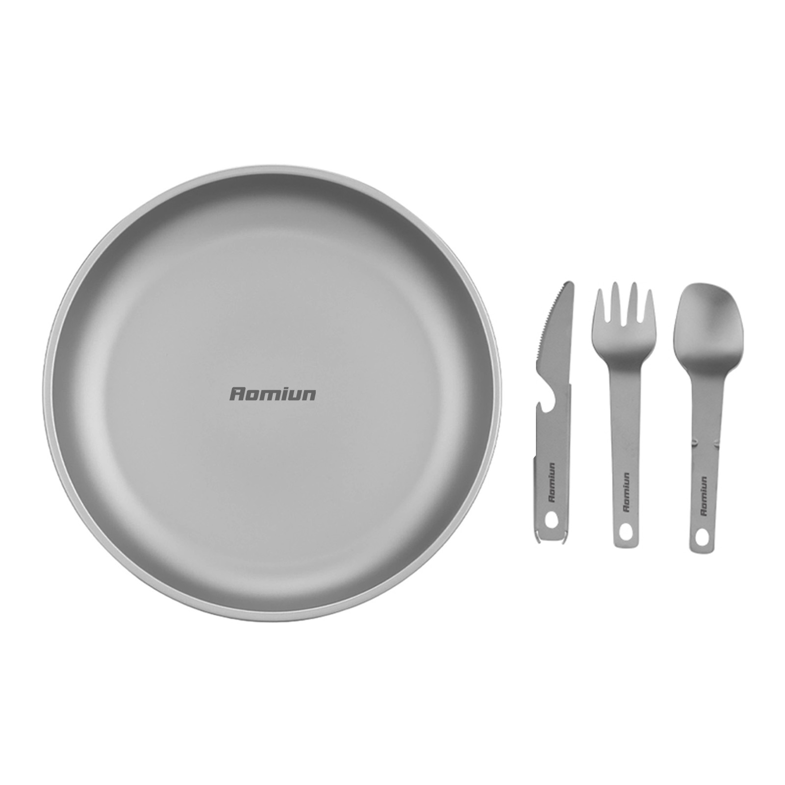 Camping Cooking Dining Set - Metal Camping Plate Integrated Tableware Titanium