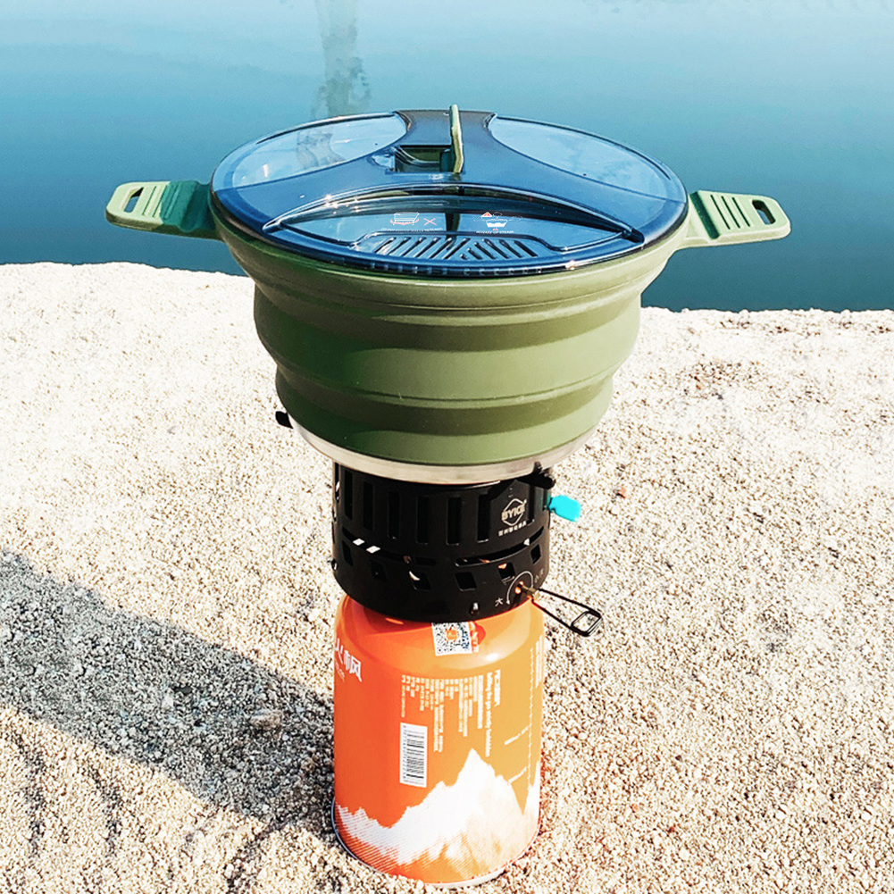 Camping Cooking Hardware - 2.5L Silicone Folding Kettle Camping Teapot