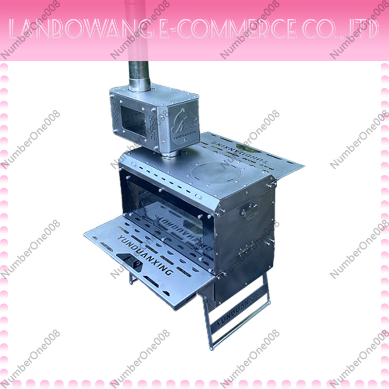 Camping Double Cooking Stove - Wood Stove Double Wing Camping Heater