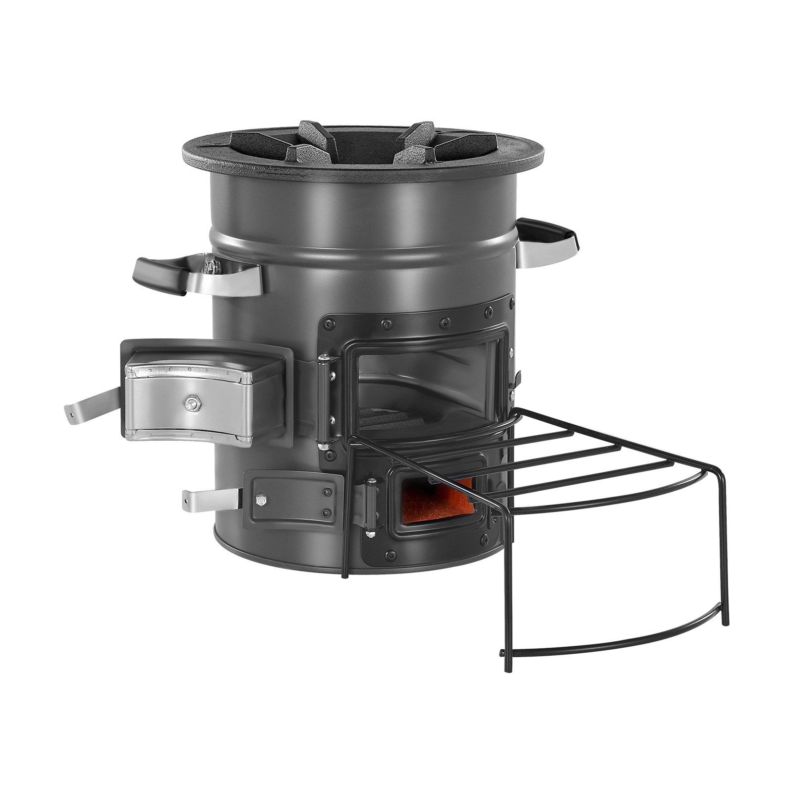 Camping Double Cooking Stove - Outdoor Portable Rocket Stove SPCC Steel,Wood