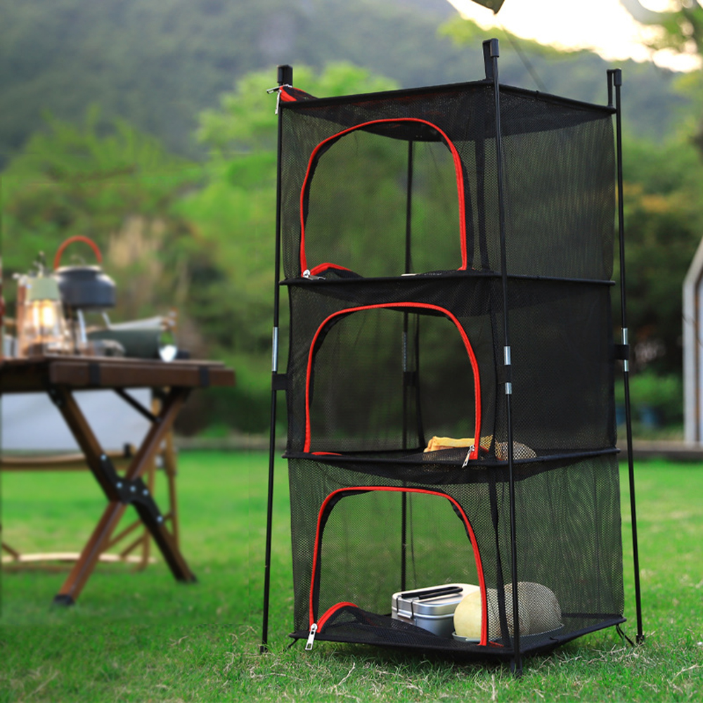 Camping Outdoor Cooking Set - Camping Storage Drying Net 3 Layer
