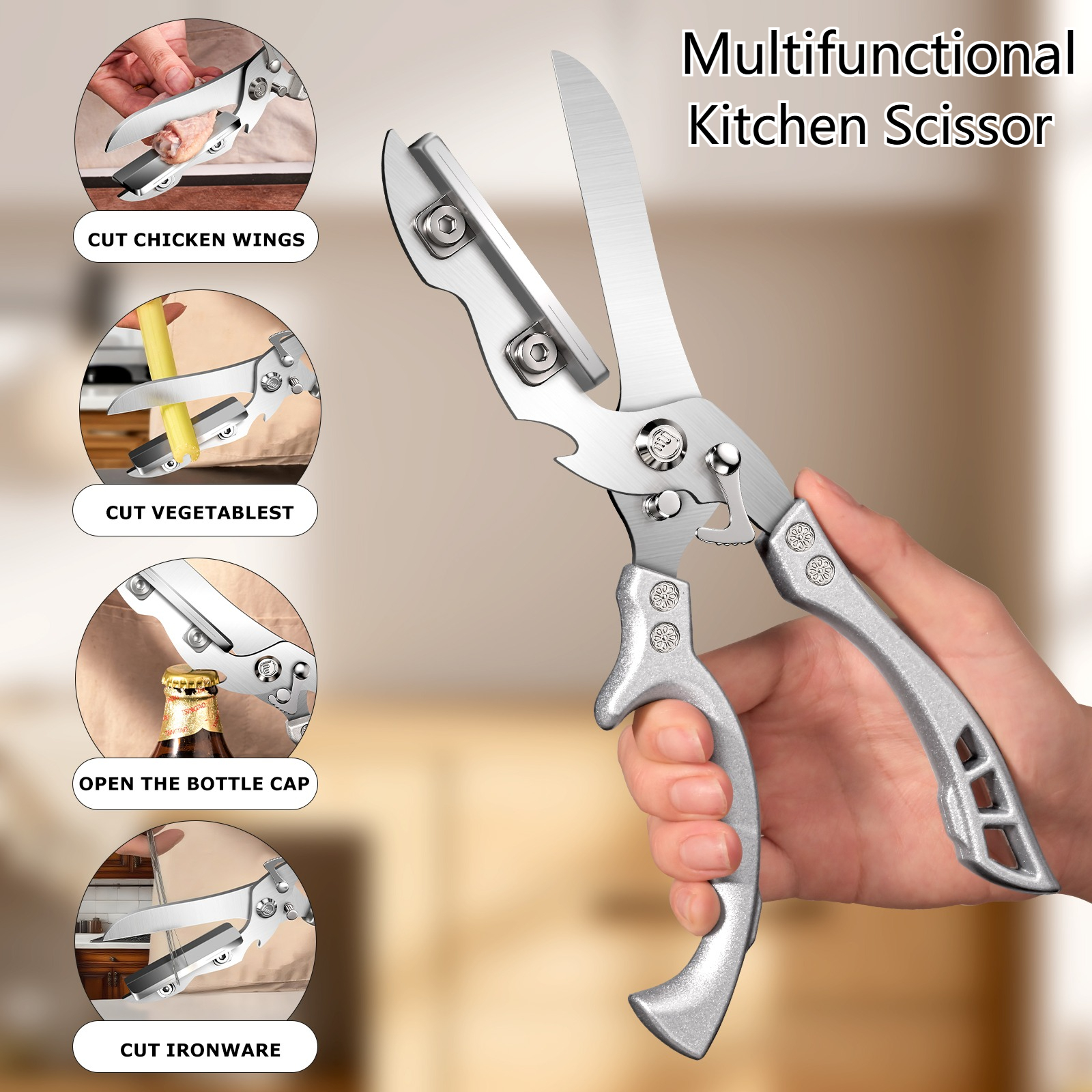 Camping Cooking And Cutlery Set - Multifunctional Kitchen Scissors All In One