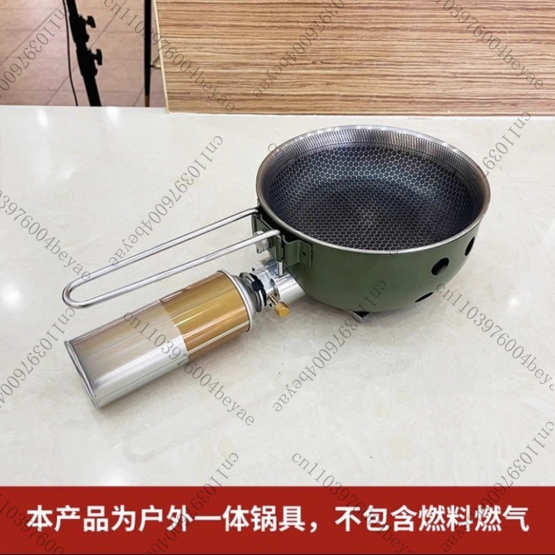 Camping Cooking Gas Stove Portable Tool - Camping Gas Stove with Non-stick Pan