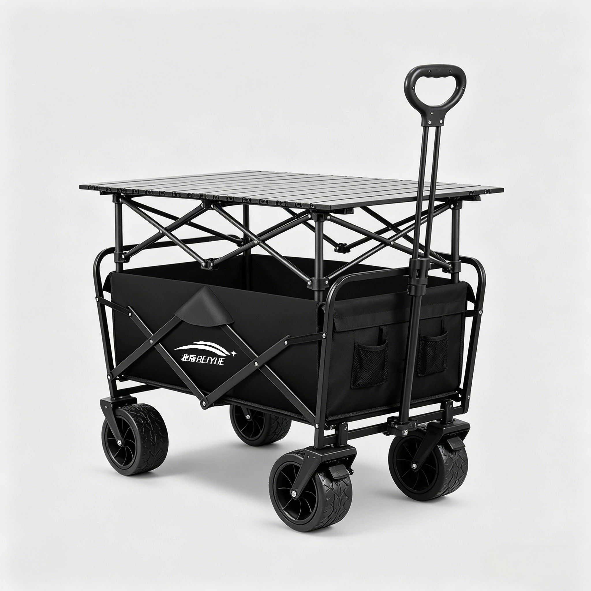 Camping Cooking Table - Beiyue Outdoor Camping Hand-Push Folding Wagon