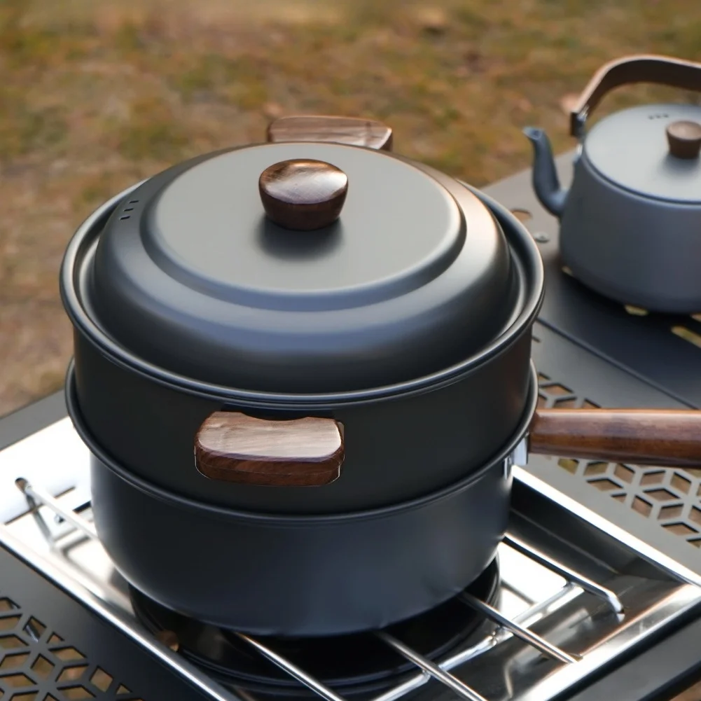 Camping Cooking Set - 3L Camping Cooking Pot Set Aluminum