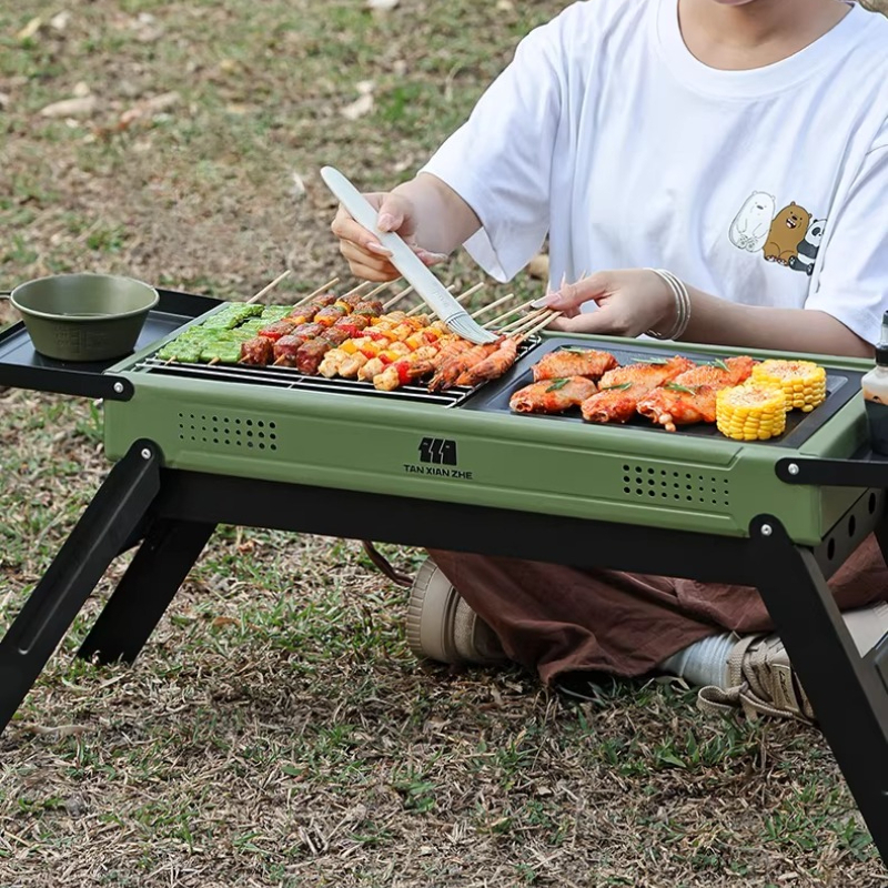 Camp Grill Portable Folding - 1 Set Outdoor BBQ Grill Folding