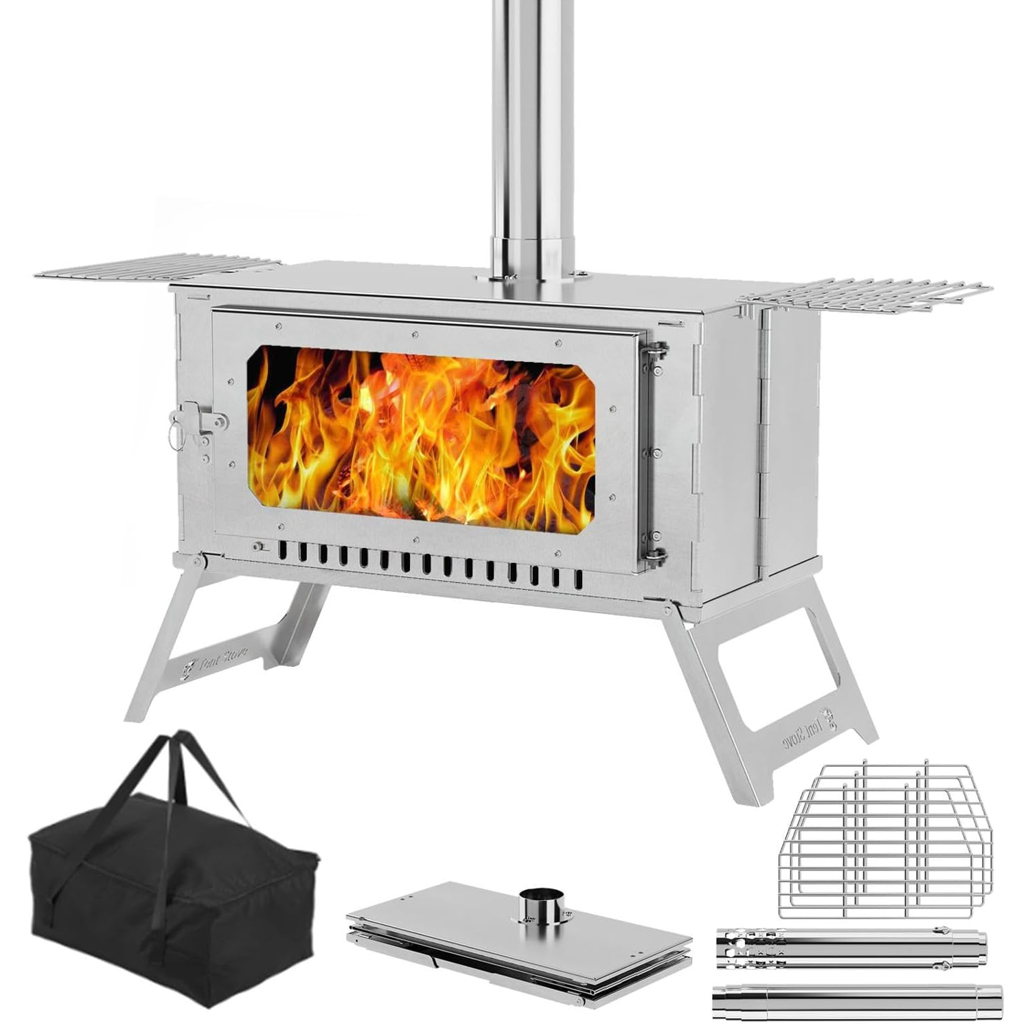 Camping Cooking Portable - Hot Tent Stove, Wood Burning Stove,