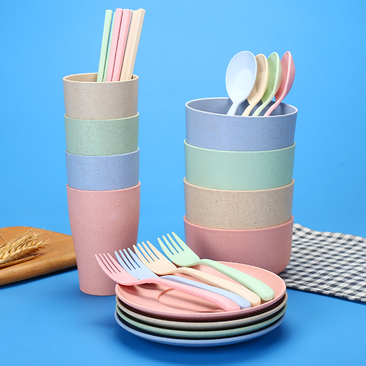 Camping Cooking Set - Fork Spoon Chopsticks Bowls Cup Dish