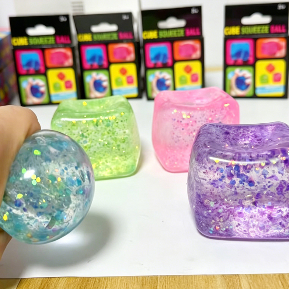 Fire Starter Cube - Colorful Glitter Stress Cube Toy Anti-Stress