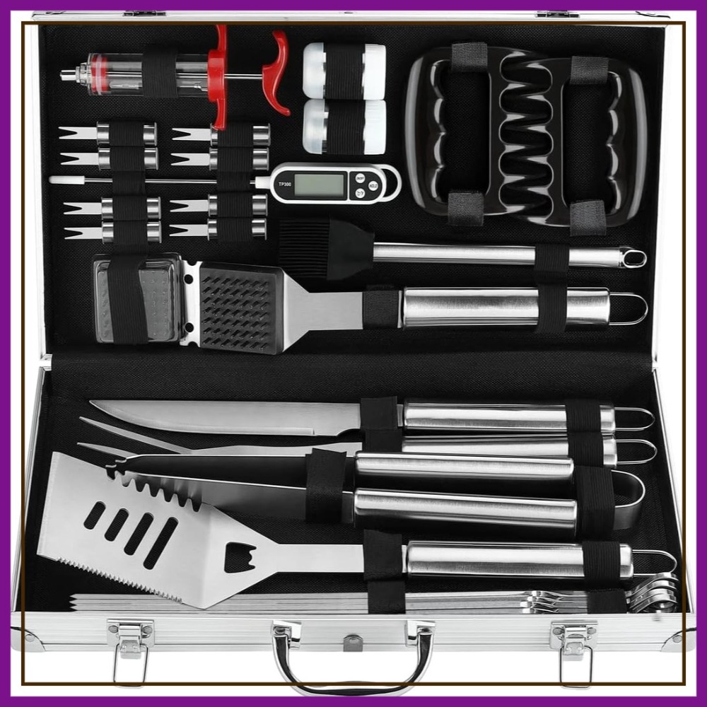 Meat Thermometer Camp - 26Pcs BBQ Grill Accessories Set in