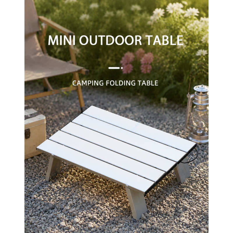 Camping Cooking Table - Lightweight Foldable Backpacking Table, Aluminum Roll