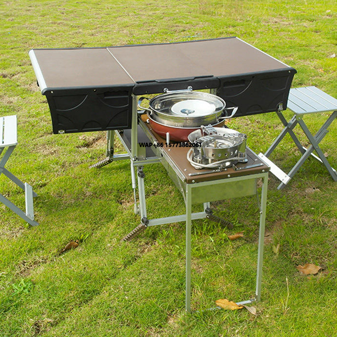 Camping Cooking Dining Set - Portable Outdoor Folding Food Trailer Mobile