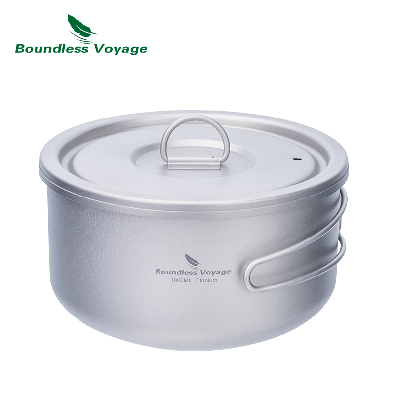 Camping Cooking Hardware - Boundless Voyage Titanium Camping Pot with