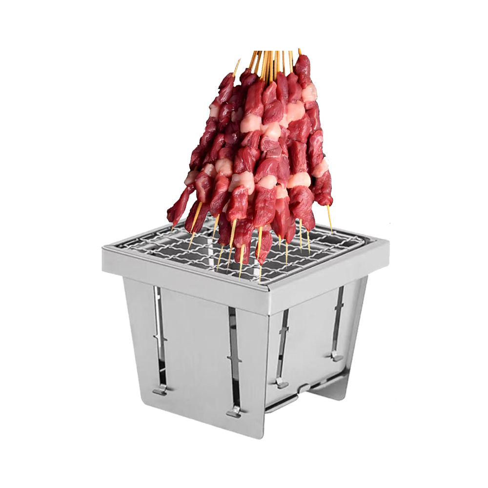Camp Grill Portable Folding - Portable BBQ Charcoal Grill Stainless Steel