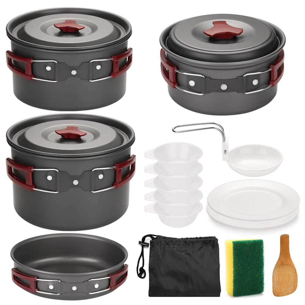 Camping Cooking Hardware - Outdoor Camping Cookware Kit Non Stick