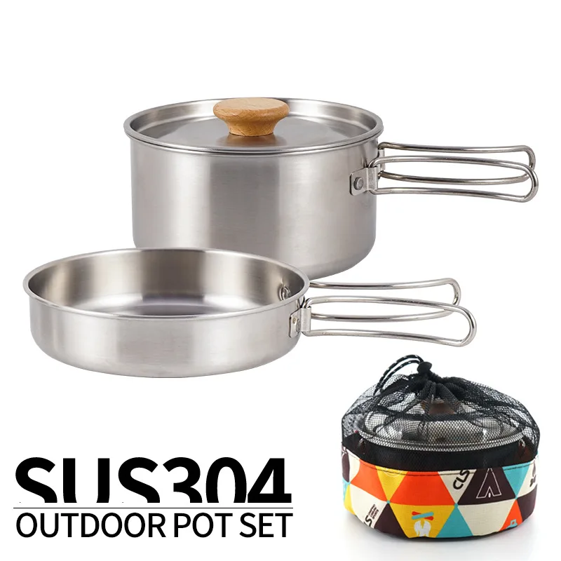 Camping Cooking Kit Box - Outdoor Folding Cookware Set Stainless Steel