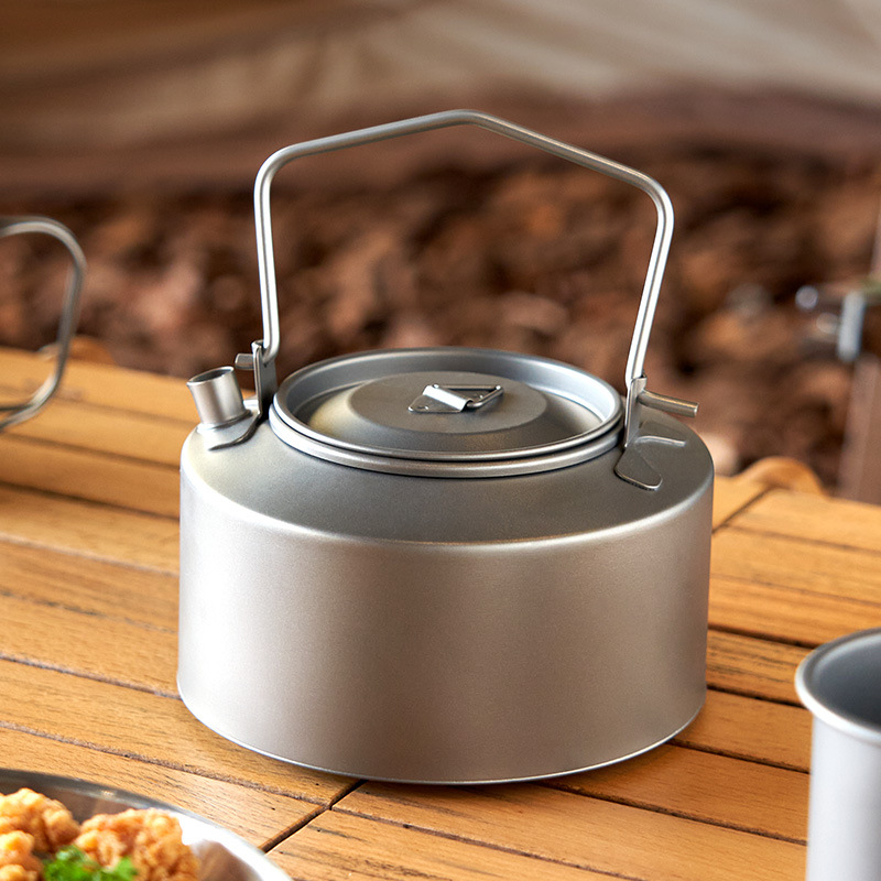 Camping Cooking Hardware - Camping Water Cooking Kettle Titanium Kettle
