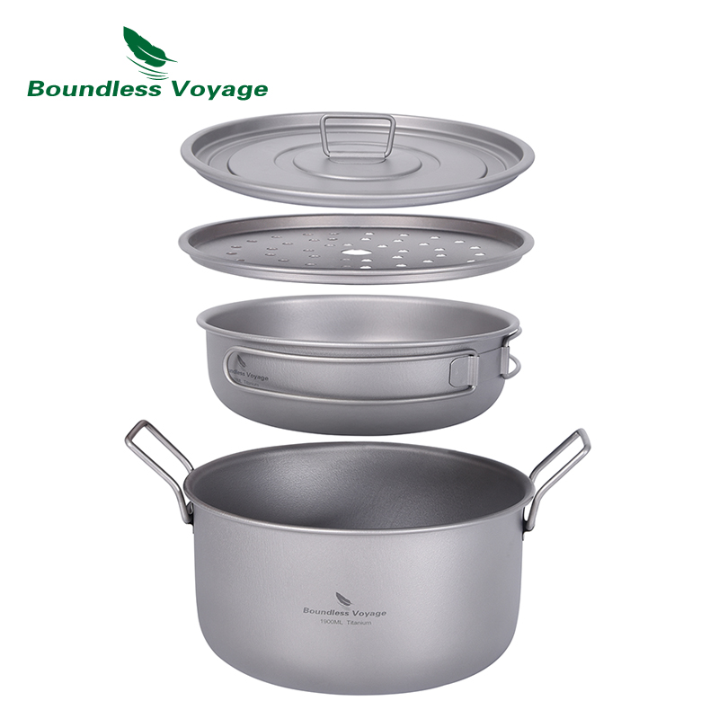 Camping Cooking Hardware - Boundless Voyage Camping Cooking Pot Multifunctional