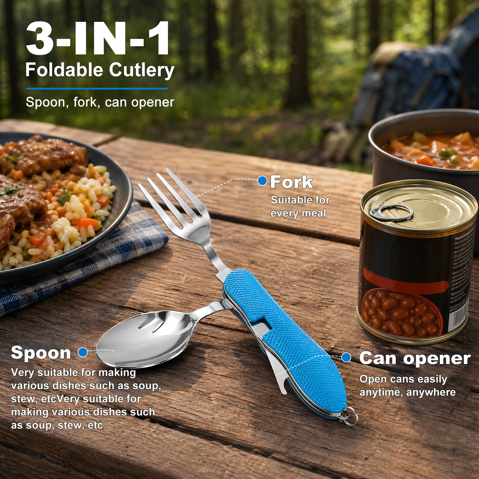 Multifunction 3 in 1 Camping U - Camping Cooking And Cutlery Set incelemesi ve fiyatı