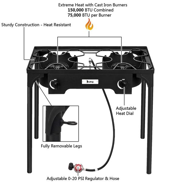 Outdoor Camp Stove High Pressu - Camping Double Cooking Stove incelemesi ve fiyatı