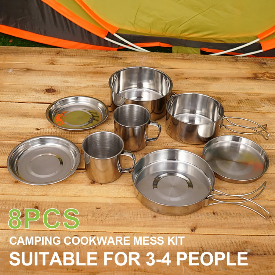 CAOX 8pcs/Set Camping Cookware - Camping Cooking Pack incelemesi ve fiyatı